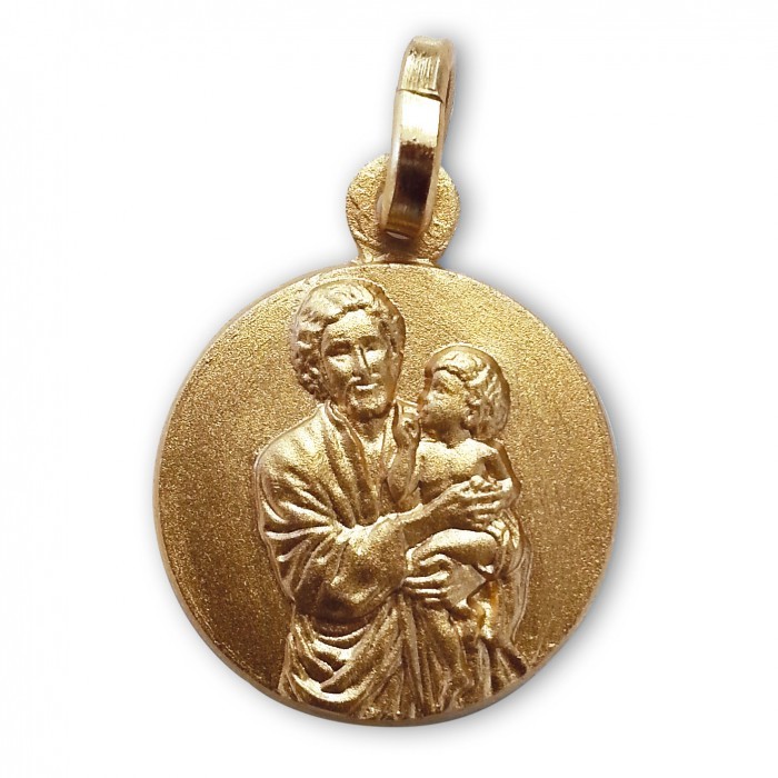 Patrono dei Lavoratori e della Buona Morte Medaglia di San Giuseppe In Argento Massiccio 925 millesimi
