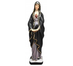 Statua Madonna Addolorata con Cuore Trafitto in vetroresina dipinta a mano