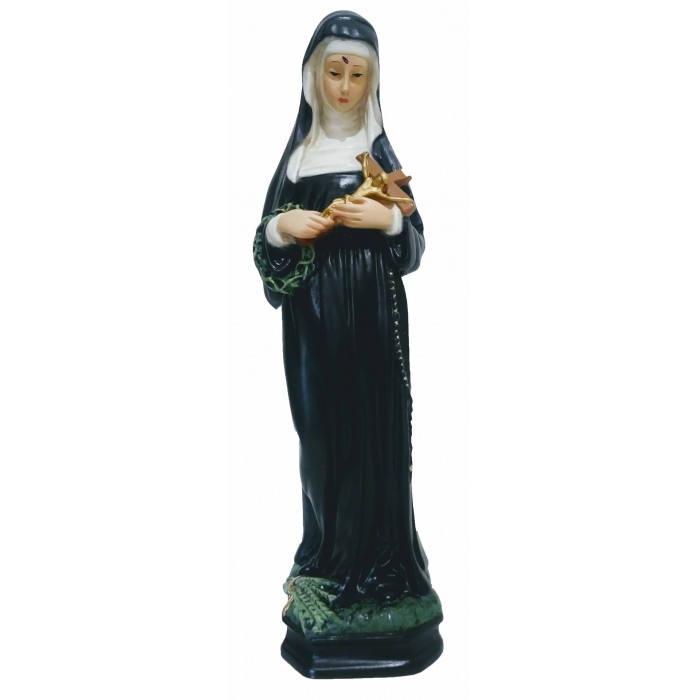 STATUA SANTA RITA 30 CM. RESINA DIPINTA A MANO