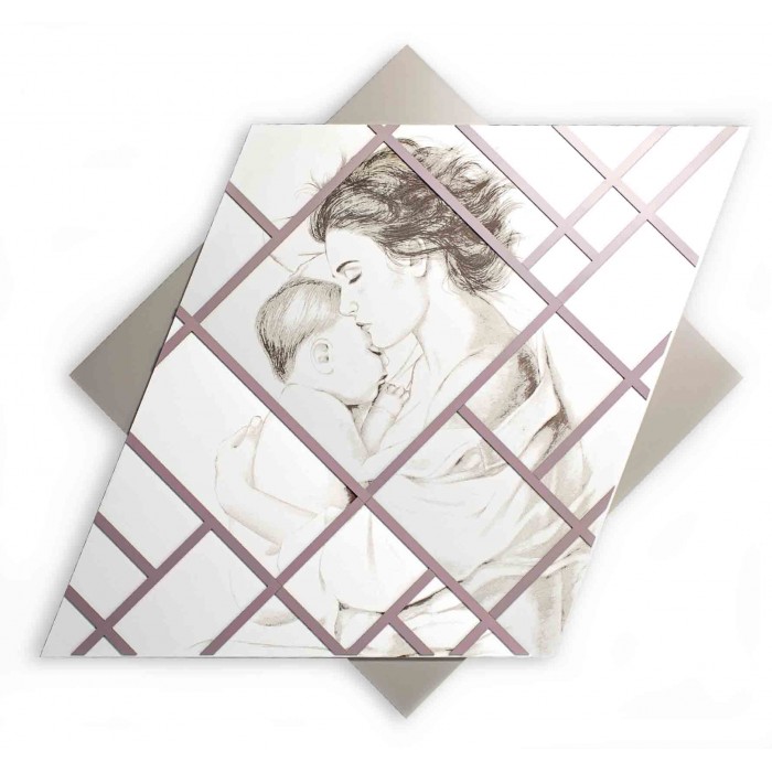 Grande Pannello Capoletto Madonna con Bambino in Legno Laccato