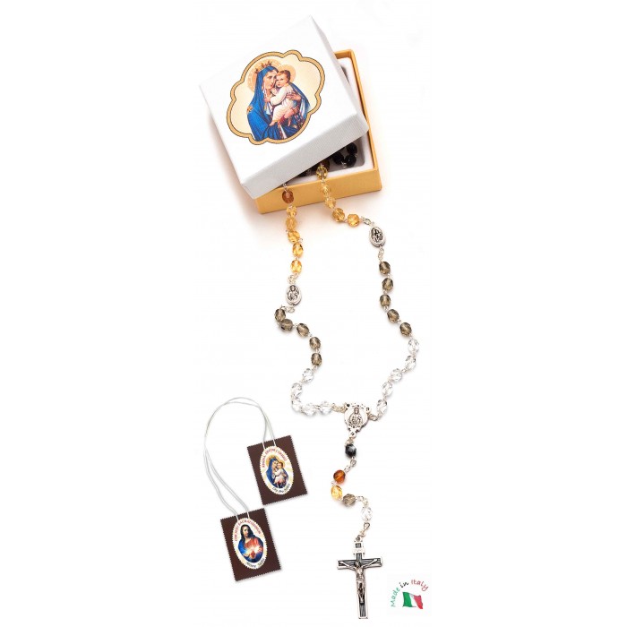 ROSARIO DEVOZIONALE MADONNA DEL CARMINE CON SCAPOLARE DEL CARMELO