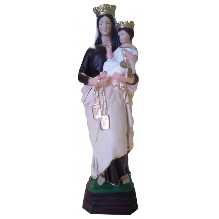 STATUA MADONNA DEL CARMINE H.35 CM RESINA DIPINTA A MANO