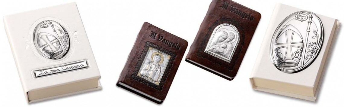 Vangelo e Bibbia in pelle | con placca in Argento